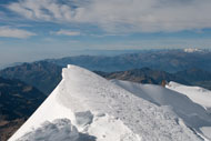View from the hut westwards with Monte Viso in the far background